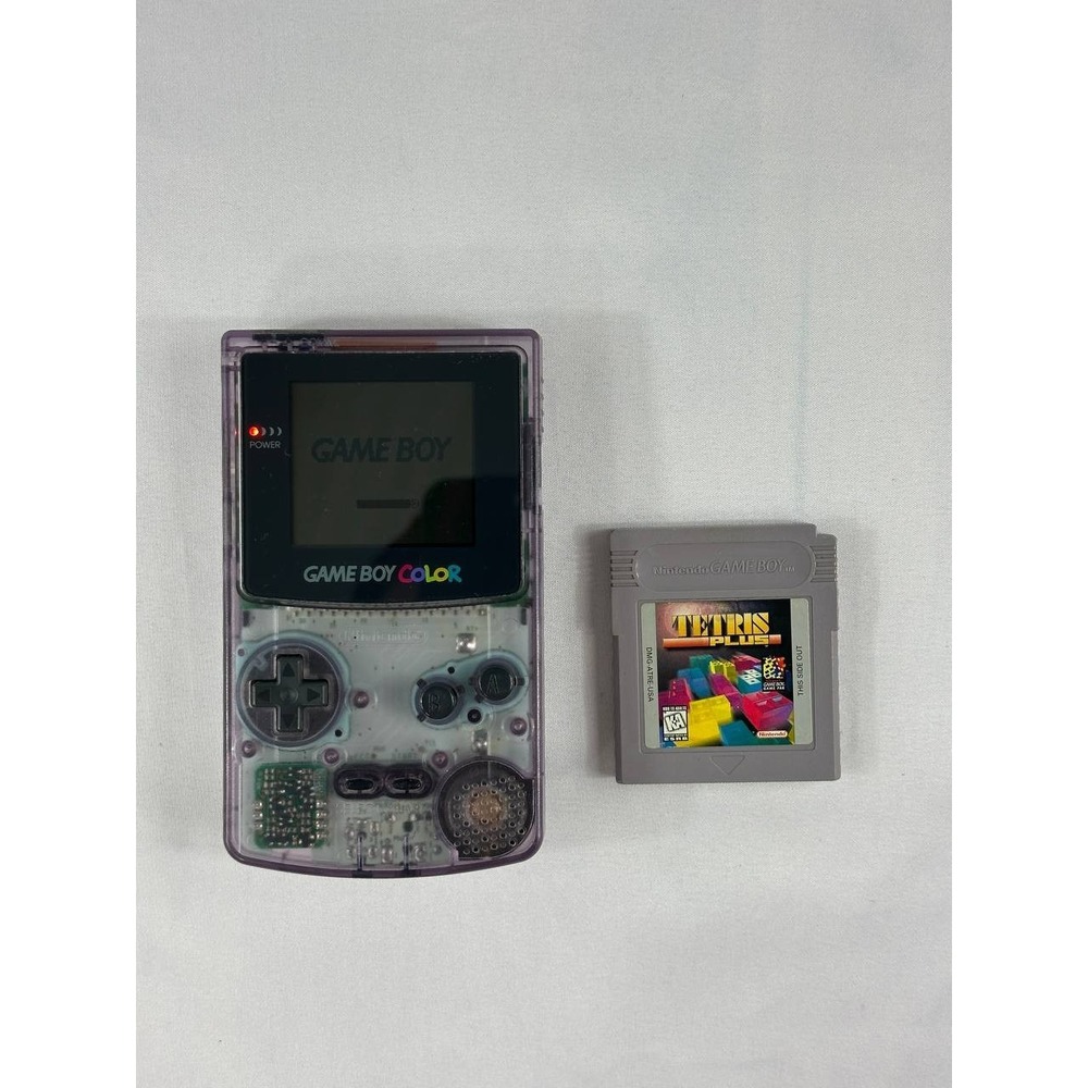 Nintendo Game Boy Color CGB-001 Atomic Purple + Tetris Plus - Tested Working